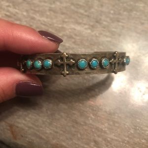 Silver and turquoise bracelet